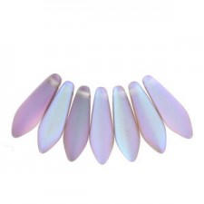 Czech Glass Daggers Perlen 5x16mm Crystal copper rainbow matted